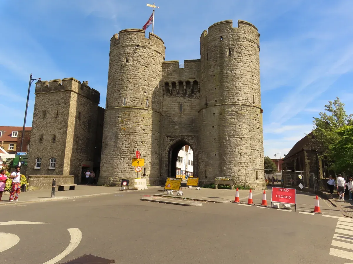 Westgate Towers city gate in Canterbury on a day trip from London