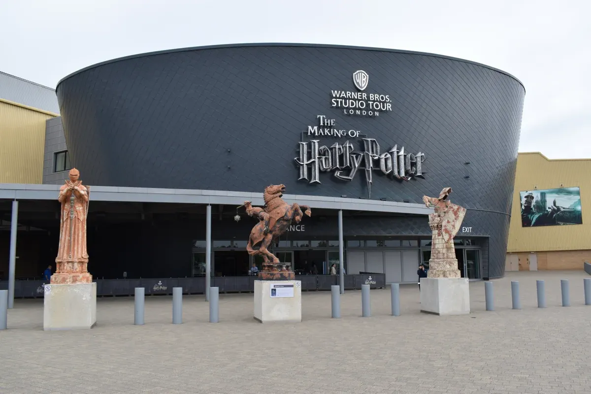Entrance of the Warner Bros. Studio Tour London in Leavesden on a Harry Potter studio day trip from London