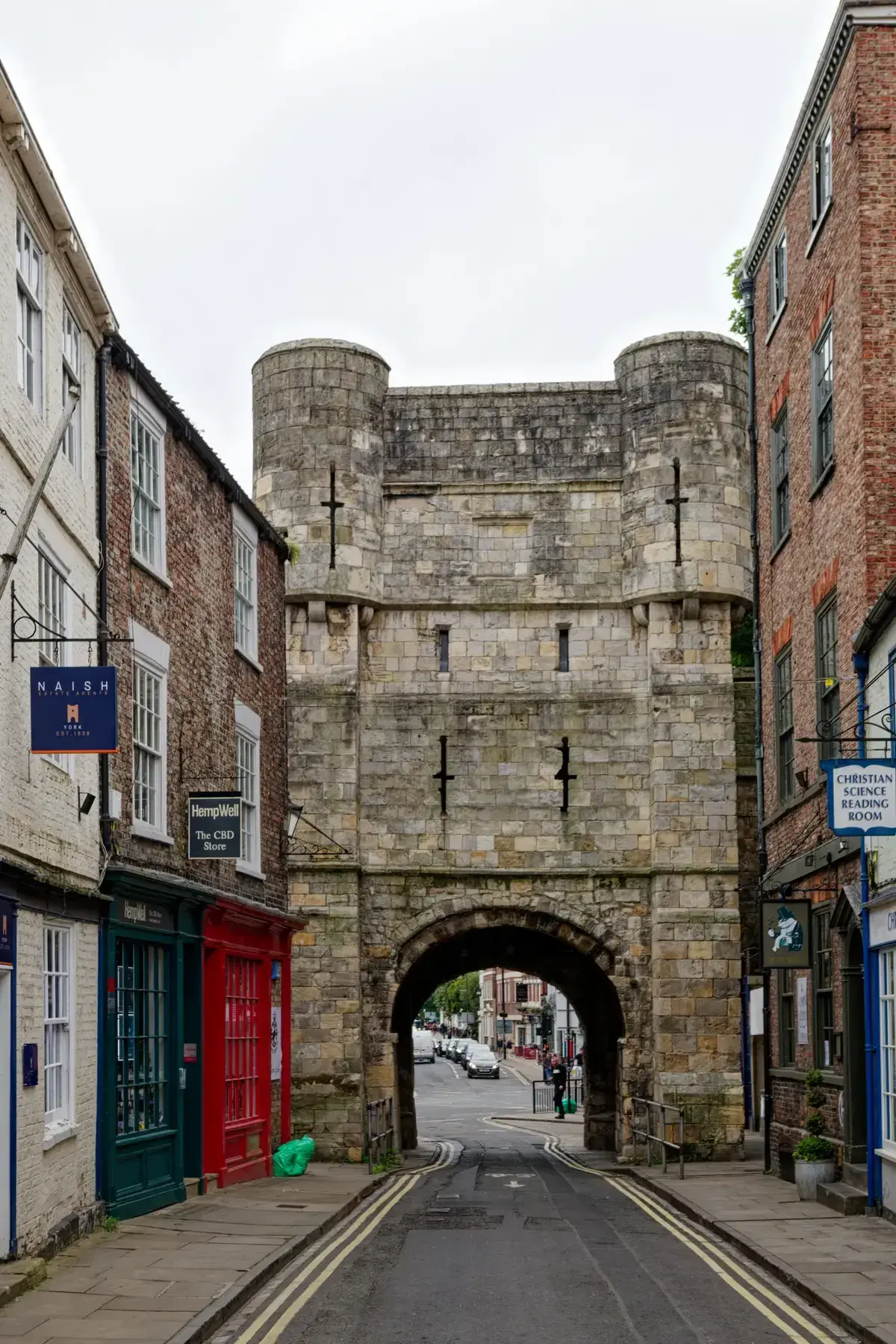 Bootham Bar gate in the York city walls on a day trip from London to York